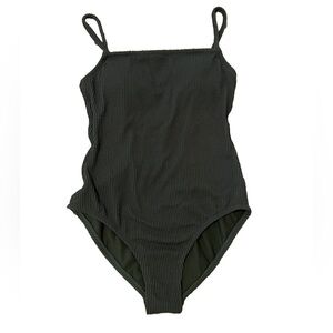 NWT Kona Sol | Ruched Strappy Back One-piece Swimsuit Olive Green M Bathing Sut